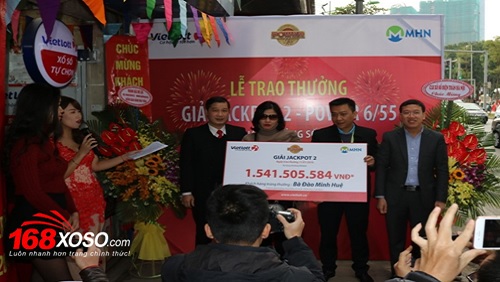 Giải thưởng Jackpot 2 Power 6/55 1,5 tỷ đầu tiên tại Hà Nội