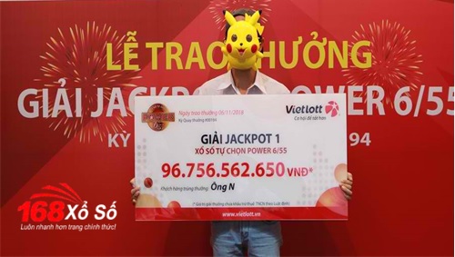 Trúng số Jackpot 1 Power 6/55 ngày 27/10/2018