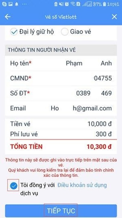 Mua vé số qua mạng