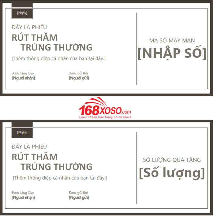 in mẫu phiếu rút thăm trúng thưởng